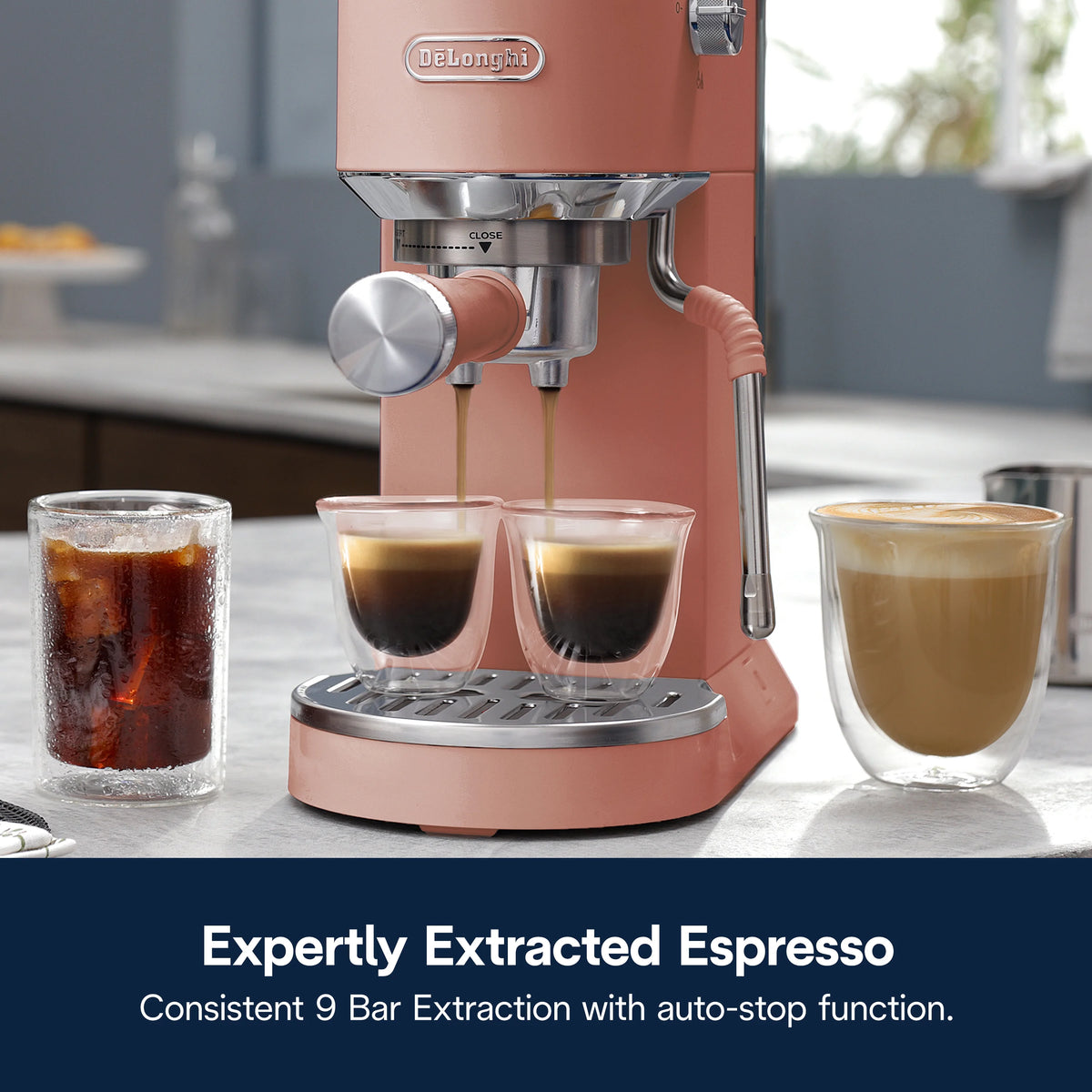 De’Longhi Dedica Duo Espresso Machine, Compact Size with Built in Frother for Latte Art, Brew Espresso, Cold Brew, Lattes & More, Stainless Steel