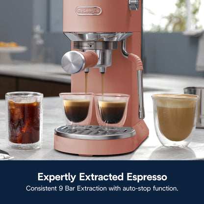 De’Longhi Dedica Duo Espresso Machine, Compact Size with Built in Frother for Latte Art, Brew Espresso, Cold Brew, Lattes & More, Stainless Steel