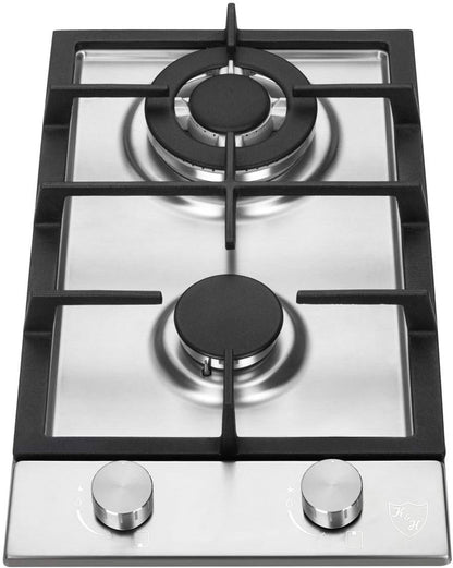 K&H SIGNATURE SERIES 2 Burner 12 Inch LPG/Propane Gas Stove Top Stainless Steel Surface Cast Iron Cooktop UL/ETL Certified 2-SSW-LPG