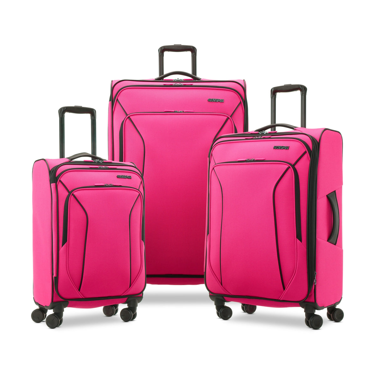 American Tourister X-Lite 3-Piece Luggage Set with Spinner Wheels - Light Grey