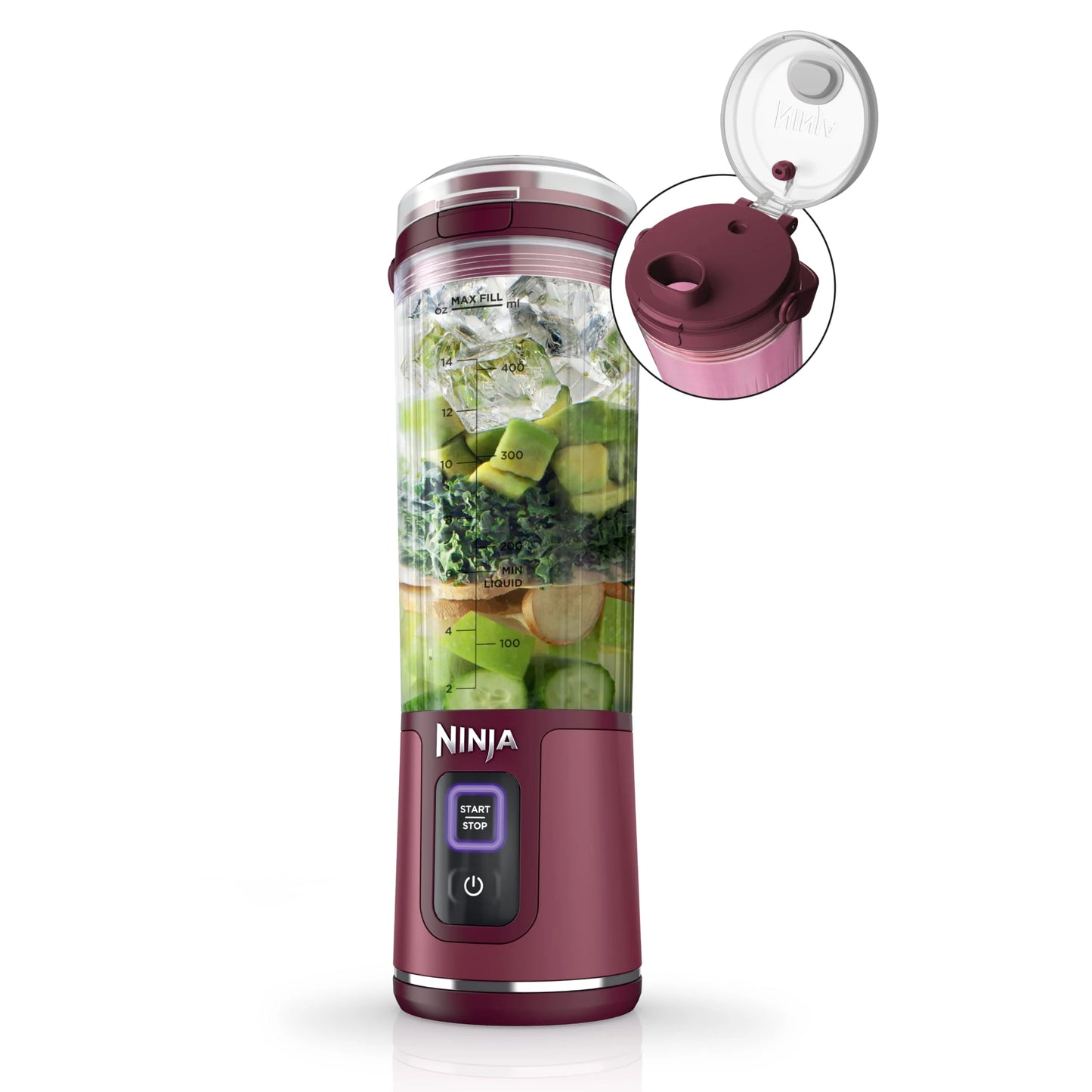 Ninja Blast Portable Blender, Cordless, 18oz. Vessel, Personal Blender for Shakes & Smoothies, BPA Free, Leakproof Lid & Sip Spout, USB-C Rechargeable, Dishwasher Safe Parts, Metallic Purple,