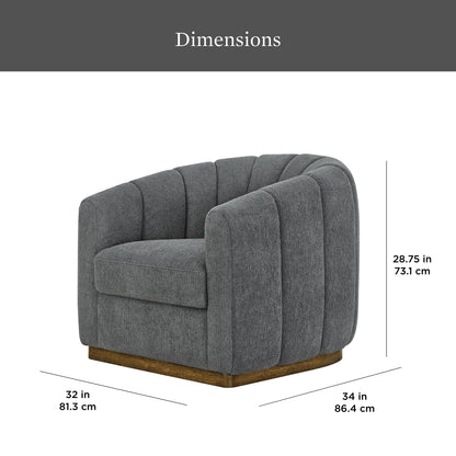 Better Homes & Gardens Lillian Accent Swivel Chair, Cream Linen