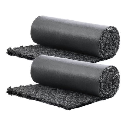 Barara King Rubber Mulch for Landscaping, 2 Rolls Recycled Rubber Mulch Mat 96 x 22 in, Permanent Rubber Pathway, Natural-Looking Black Mulch Garden Edging