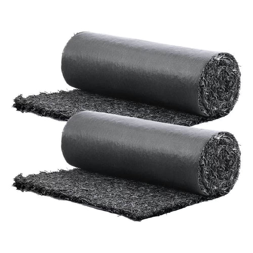 Barara King Rubber Mulch for Landscaping, 2 Rolls Recycled Rubber Mulch Mat 96 x 22 in, Permanent Rubber Pathway, Natural-Looking Black Mulch Garden Edging