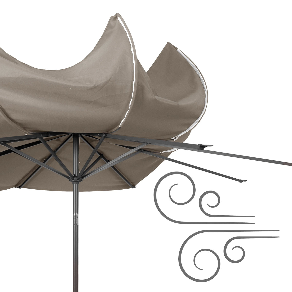 CorLiving 10 Foot Wind Resistant Patio Umbrella, Outdoor Parasol with Crank Tilt, Round Market Umbrella for Patio, Umbrella with Crank, Tilt Umbrella, Outdoor Umbrella, Turquoise