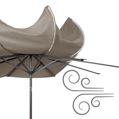 CorLiving 10 Foot Wind Resistant Patio Umbrella, Outdoor Parasol with Crank Tilt, Round Market Umbrella for Patio, Umbrella with Crank, Tilt Umbrella, Outdoor Umbrella, Turquoise