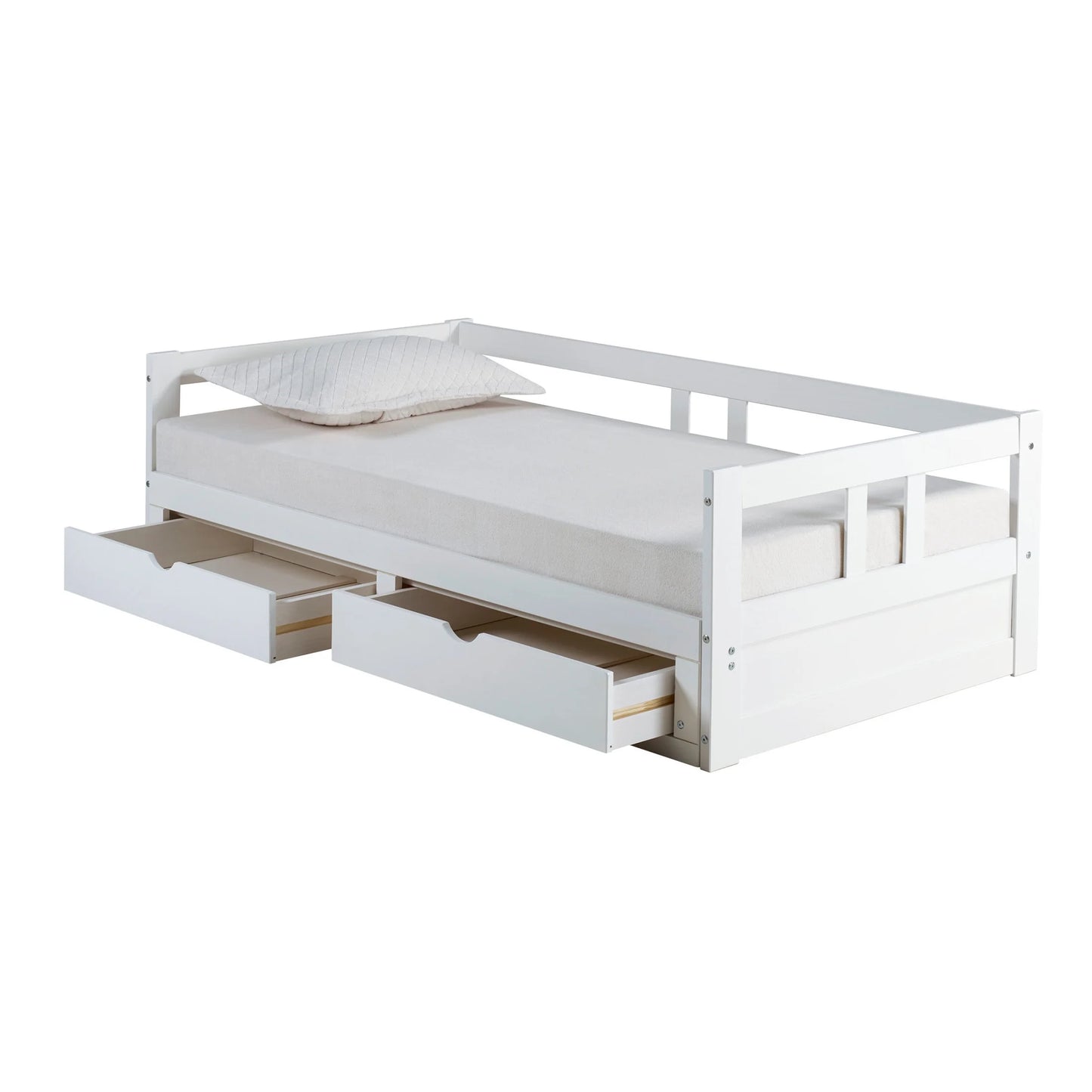 Melody Twin to King Extendable Day Bed with Storage White
