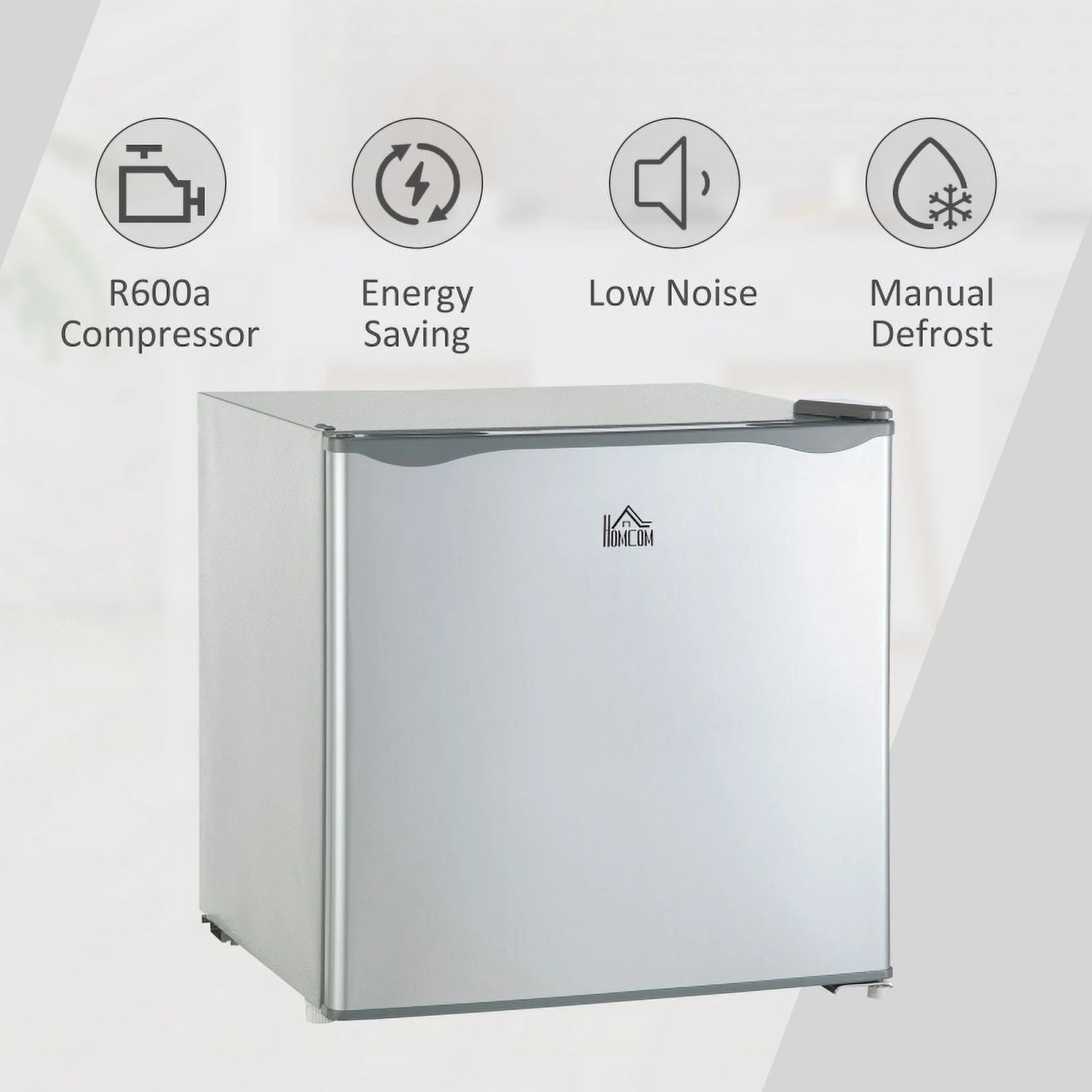 HOMCOM Mini Freezer Countertop, 1.1 Cu.Ft Compact Upright Freezer with Removable Shelves, Reversible Door for Home, Dorm, Apartment and Office, gray  05