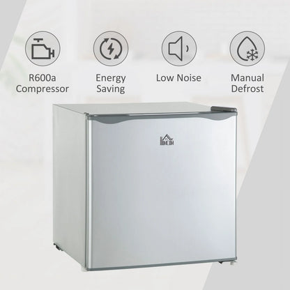 HOMCOM Mini Freezer Countertop, 1.1 Cu.Ft Compact Upright Freezer with Removable Shelves, Reversible Door for Home, Dorm, Apartment and Office, gray  05