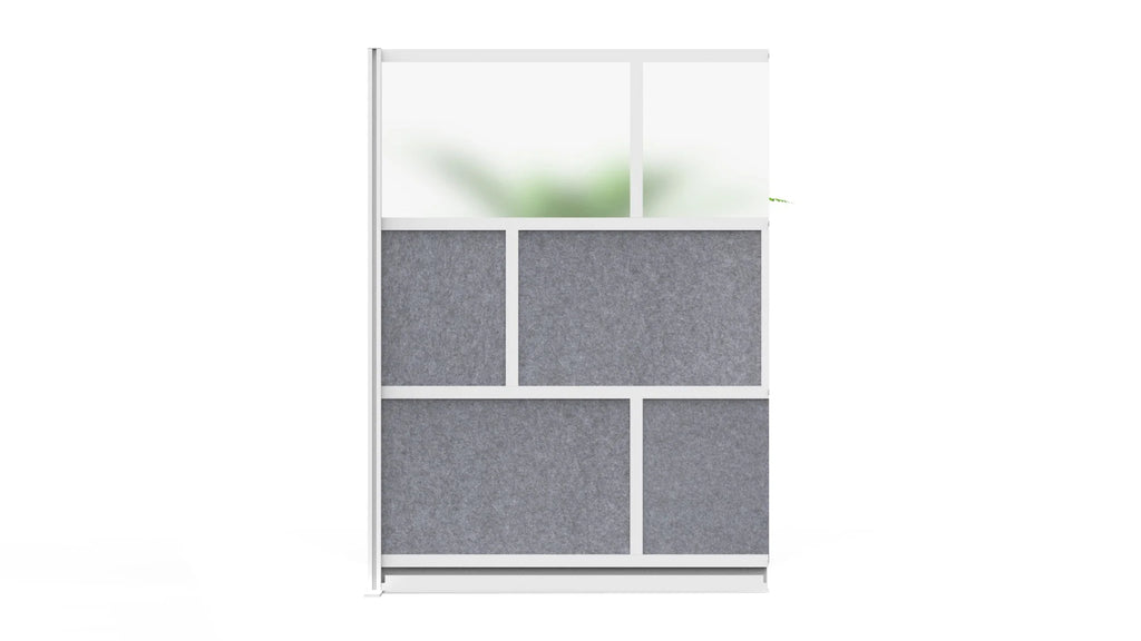 Luxor Freestanding Modular Room Divider Wall System with Built-in Cable Management Tray - 70" x 70" Add-On Wall
