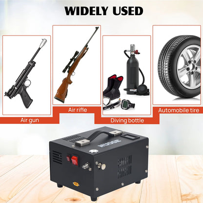 NUOGE Pcp Air Compressor,4500Psi 12V DC or 110V AC W/Converter Paintball/Scuba Tank Compressor Pump