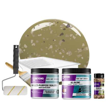 Beyond Paint Countertop Makeover Kit with Paint, Sealer, Flecks and Tools for Countertops, Bright White