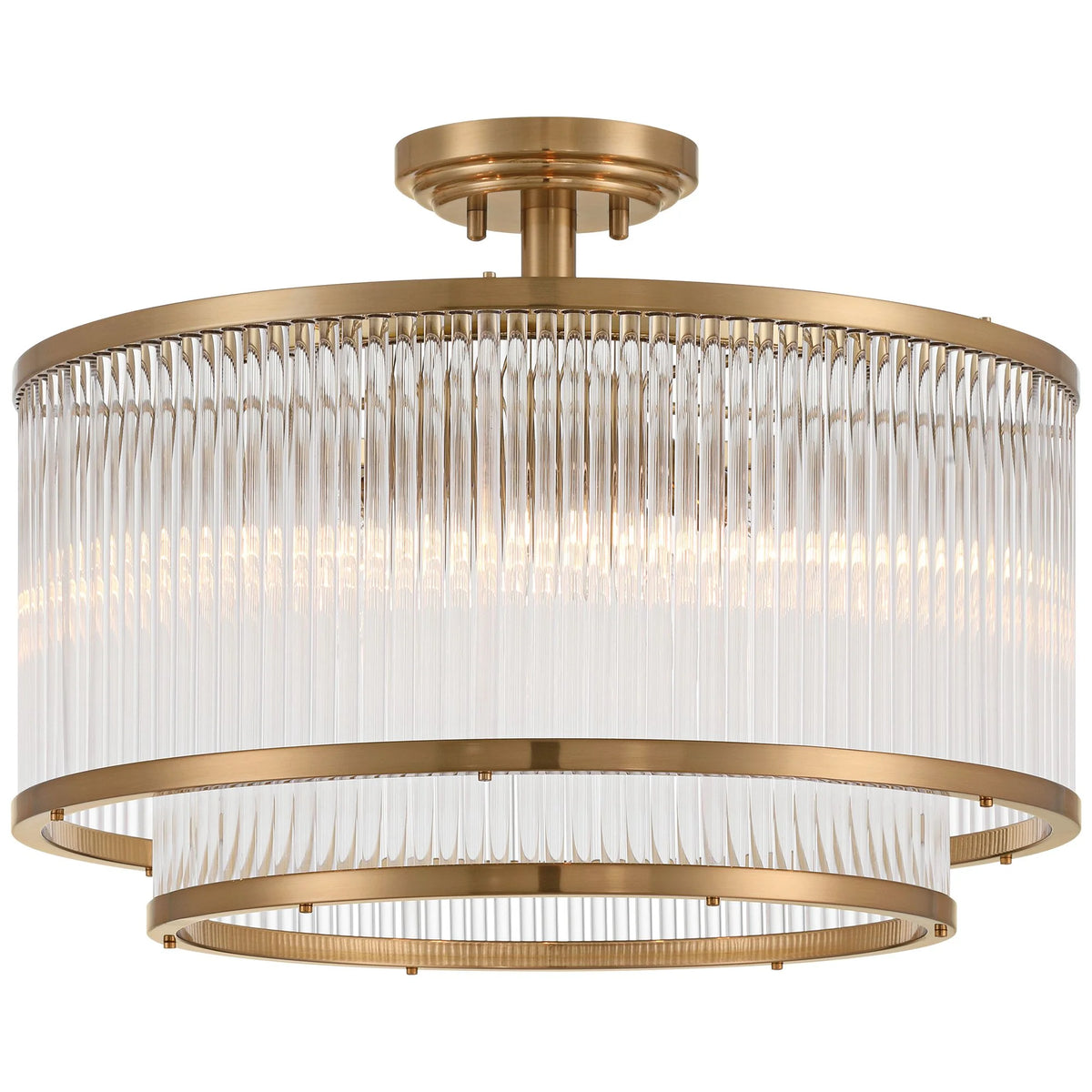 Possini Euro Design Warren 16 1/4" Modern Semi Flush-Mount Ceiling Light Fixture Kitchen Foyer Drum 5-Light Bronze Finish Crystal