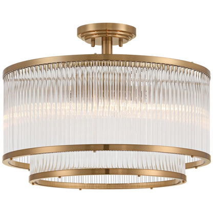 Possini Euro Design Warren 16 1/4" Modern Semi Flush-Mount Ceiling Light Fixture Kitchen Foyer Drum 5-Light Bronze Finish Crystal