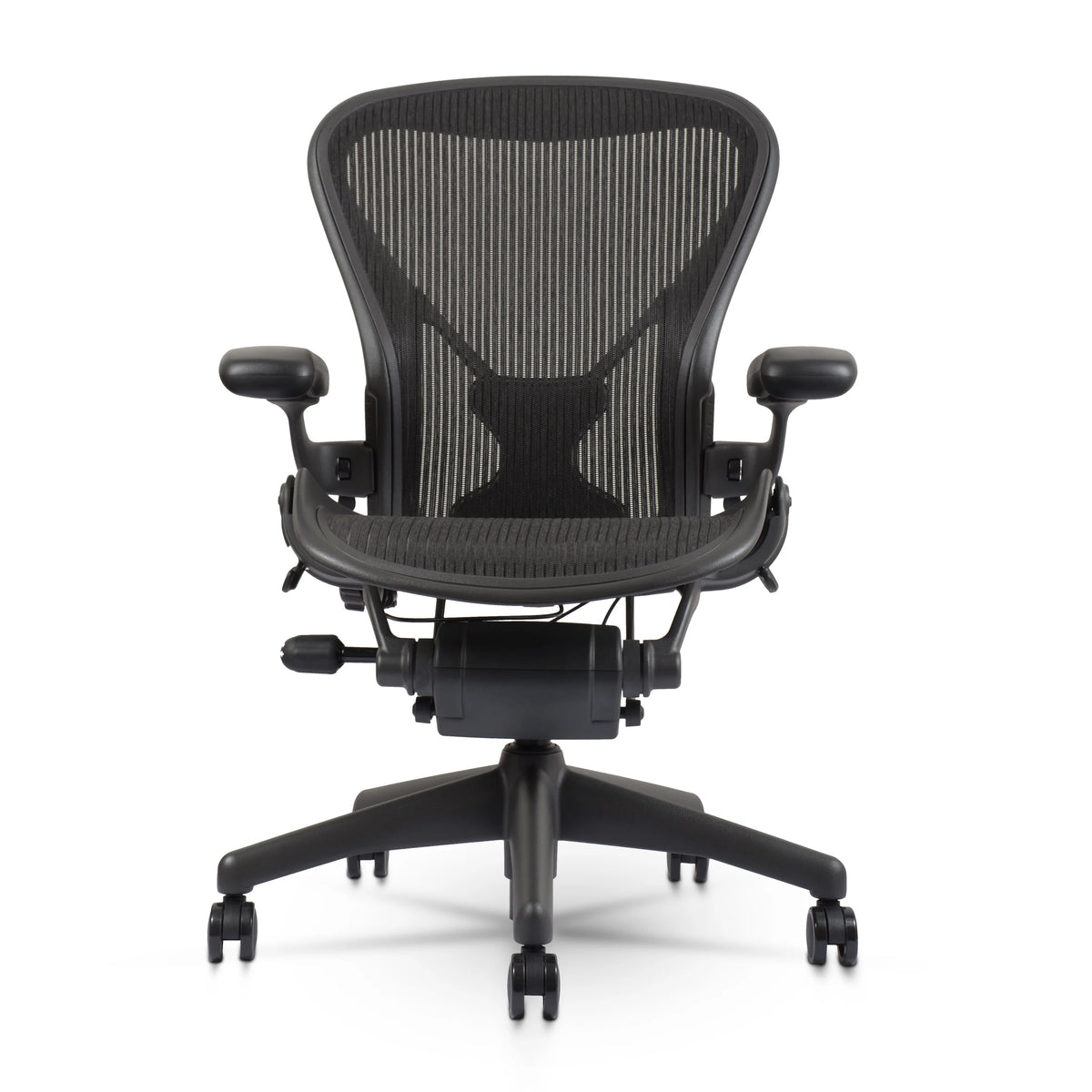 Herman Miller Aeron Chair Size B (𝙍𝙚𝙛𝙪𝙧𝙗𝙞𝙨𝙝𝙚𝙙) �?Fully Loaded PostureFit Clip‑Latch Adjustable Arms and 12‑Year Warranty along with 3 Yr Mechanical Warranty