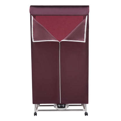 110V Wine Red Clothes Dryer Portable Travel Mini Dryer Machine 1200-1500W Electric Dryer For Homes, Apartments