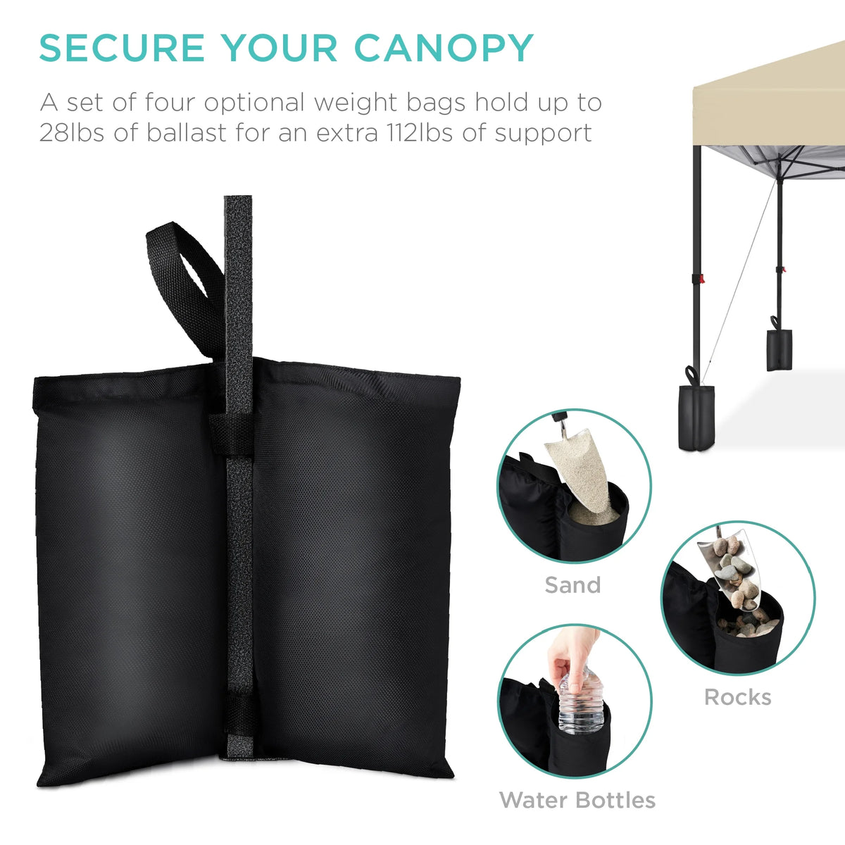 Best Choice Products 12x12ft Easy Setup Pop Up Canopy w/ 1-Button Setup, Wheeled Case, 4 Weight Bags - Navy Blue