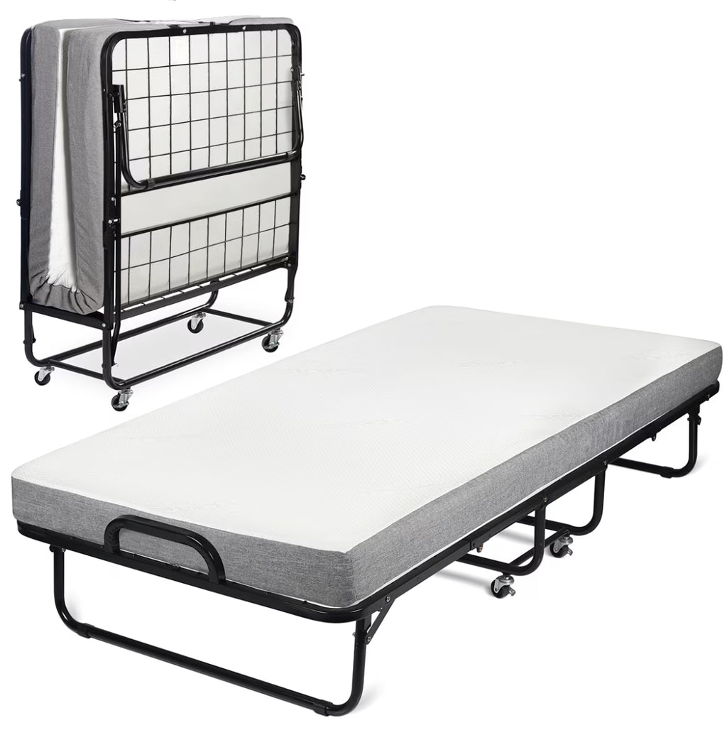 Milliard Twin Steel Folding Bed with Luxurious Memory Foam