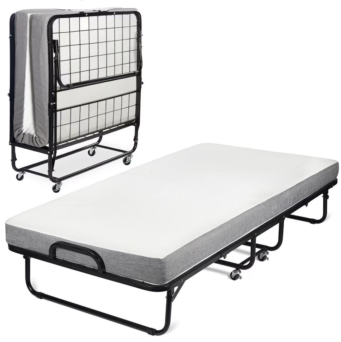 Milliard Twin Steel Folding Bed with Luxurious Memory Foam