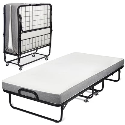 Milliard Twin Steel Folding Bed with Luxurious Memory Foam