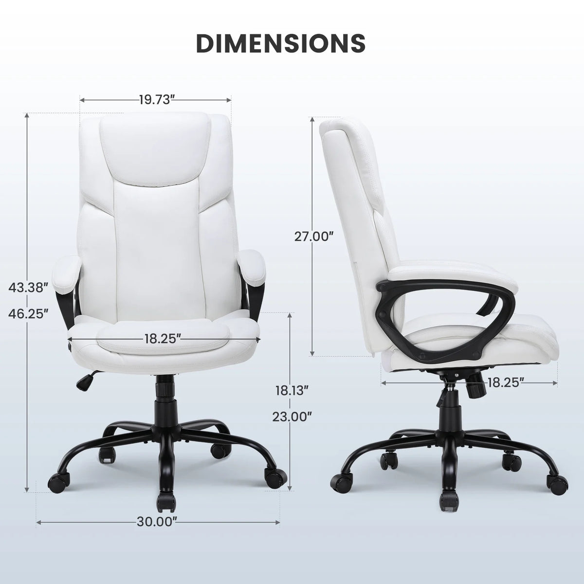 Mainstays Executive Ergonomic High Back Leather Home Office Desk Chair, Black