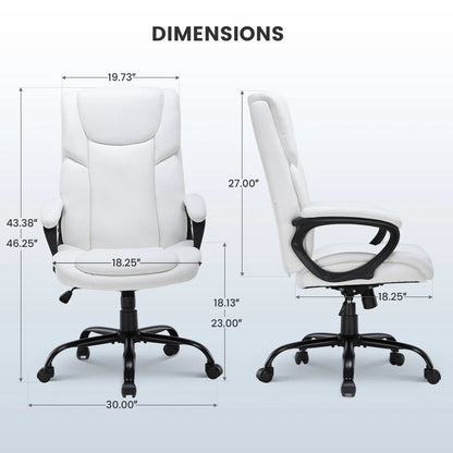 Mainstays Executive Ergonomic High Back Leather Home Office Desk Chair, Black