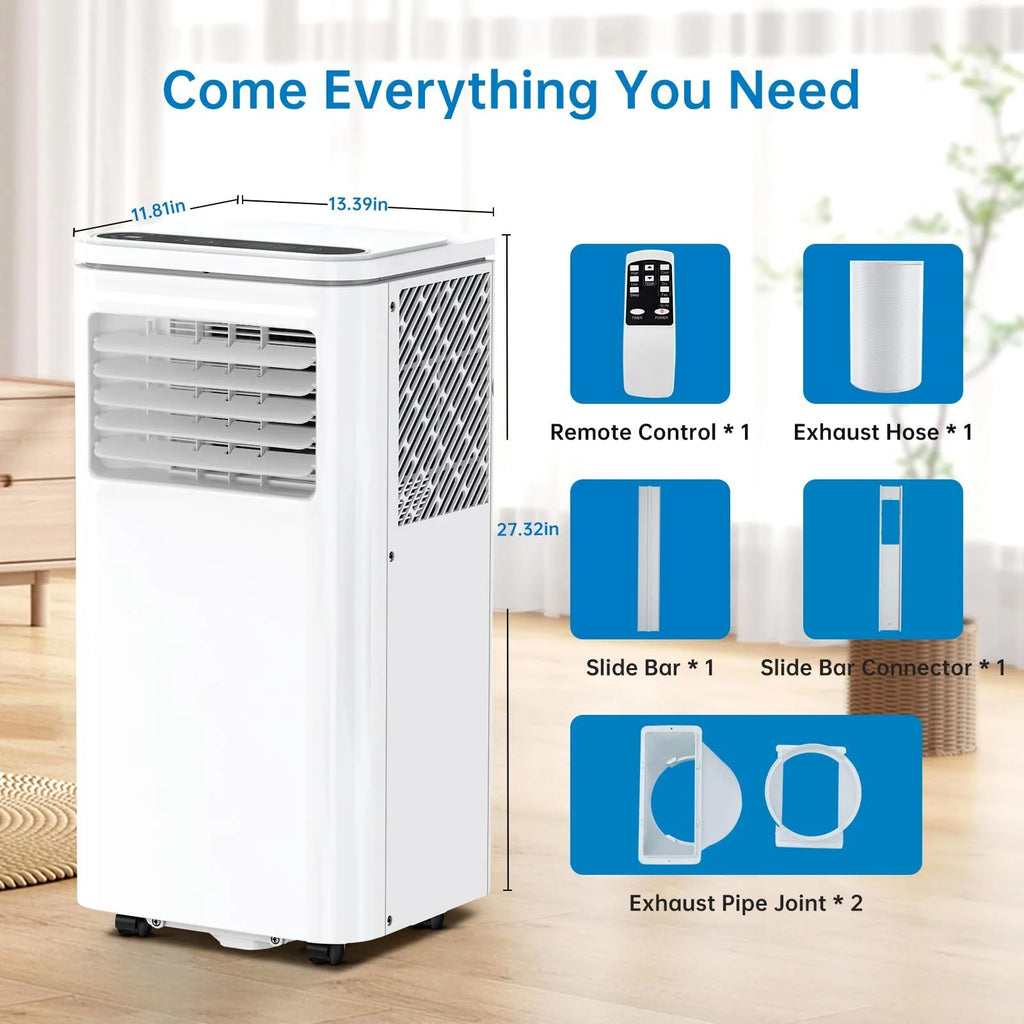 14000 BTU Portable Air Conditioner with Heat, 3-in-1 AC Unit for Rooms up to 750 Sq.Ft, Quiet Operation, Dehumidifier & Fan, Window Kit Included