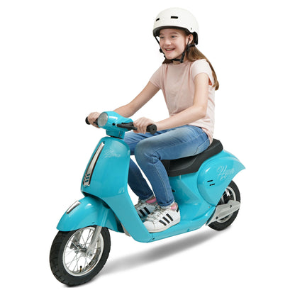 24V Hyper Toys Retro Electric Scooter, Easy Twist Throttle, Blue, Ages 13+, Including Teens, Tweens