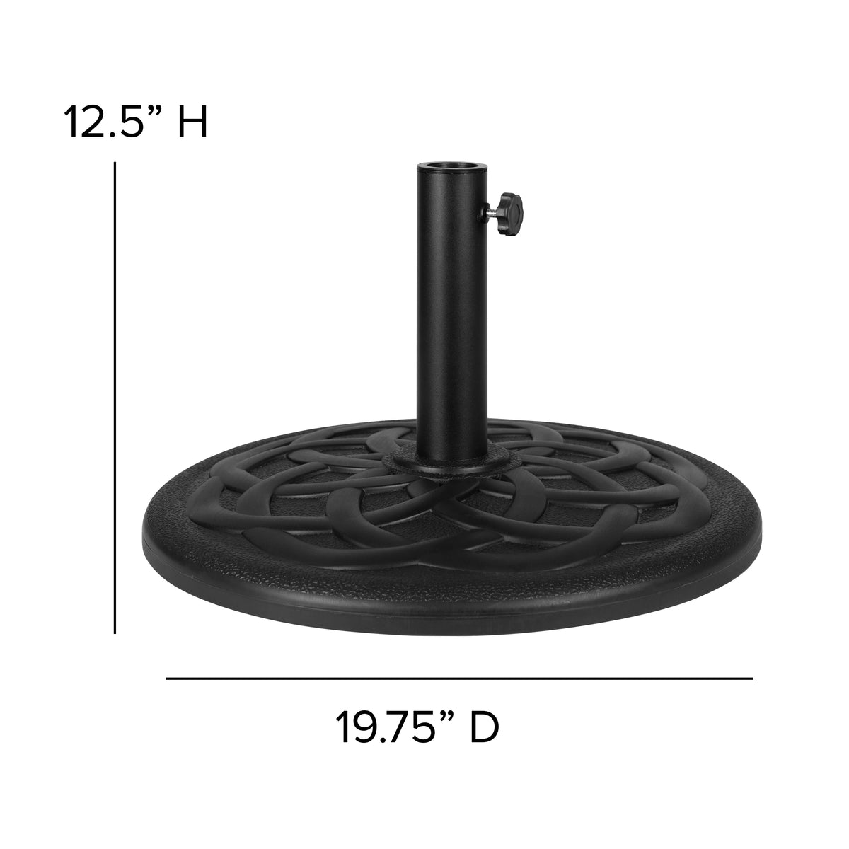 Merrick Lane Patio Umbrella with Base - 9' Tan Polyester Patio Umbrella - 30+ UV Protection - Waterproof Black Cement Base with 1.5" Diameter Aluminum Pole