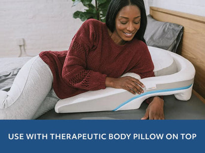 MedCline Shoulder Relief System, Bundle - Bed Wedge & Full Body Shoulder Pillow for Side Sleepers - with Extra Cases - Arm Hole Pocket & Incline Sleep Position - Large - 5'10" & Above, 1 Ct