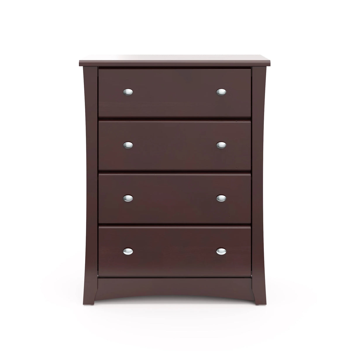 Storkcraft Crescent 4 Drawer Childrens Nursery Dresser, Espresso