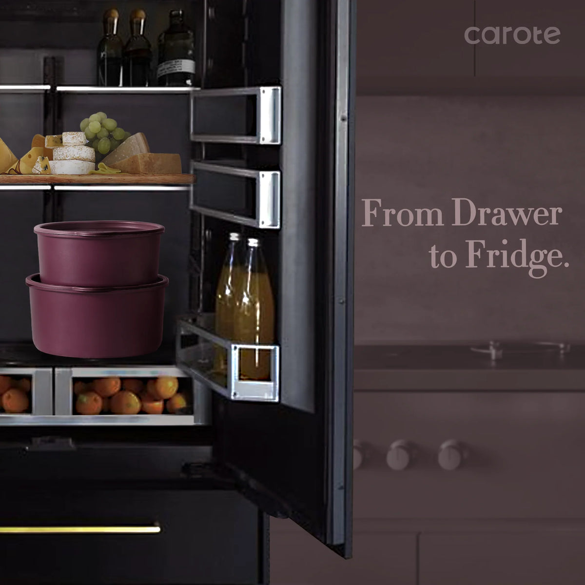 Carote 20 Pcs Nonstick Cookware Sets, Pots and Pans Set with Detachable Handles, Oven Safe, Induction Cookware, Stackable Kitchen Cooking Set, Ultra Violet