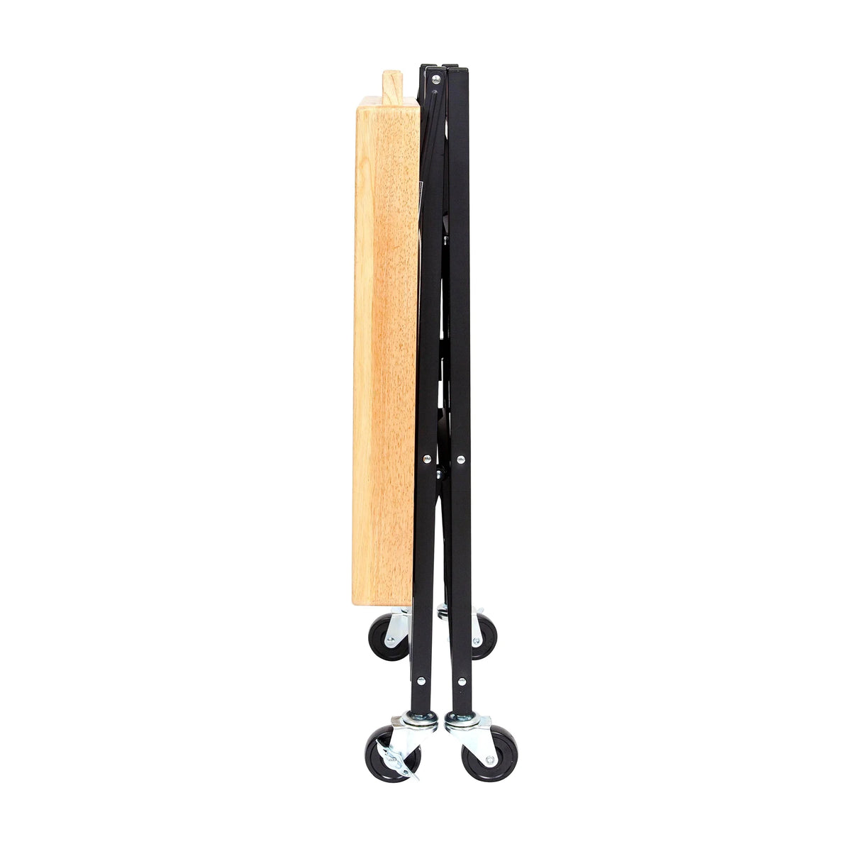 Origami Foldable Wheeled Portable Solid Wood Top Kitchen Island Bar Cart