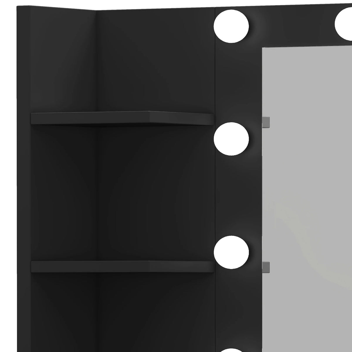 Uforic Makeup Vanity Desk with Mirror & Lights, Vanity Desk with 4 Drawers & Storage Shelves - White