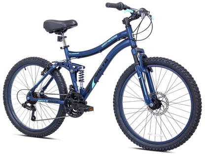 24" Bella Vista Girl's Full Suspension Mountain Bike, Blue