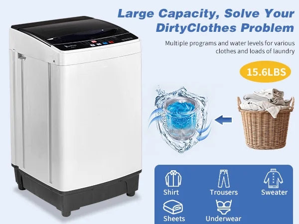 Ktaxon 17.8lbs Portable Fully Automatic Washing Machine W/ Drain Pump