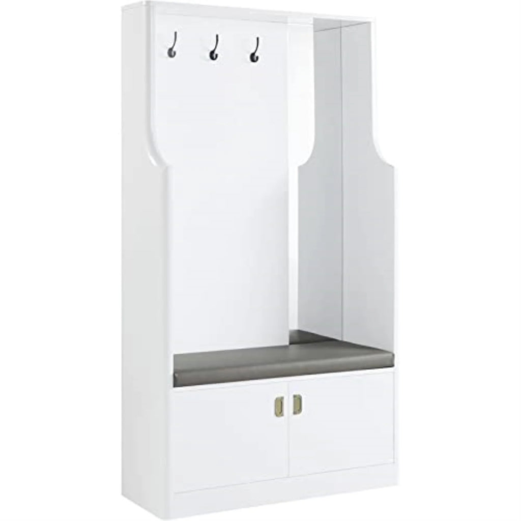 AC01030 - Hall Tree, White High Gloss Finish - Buck II