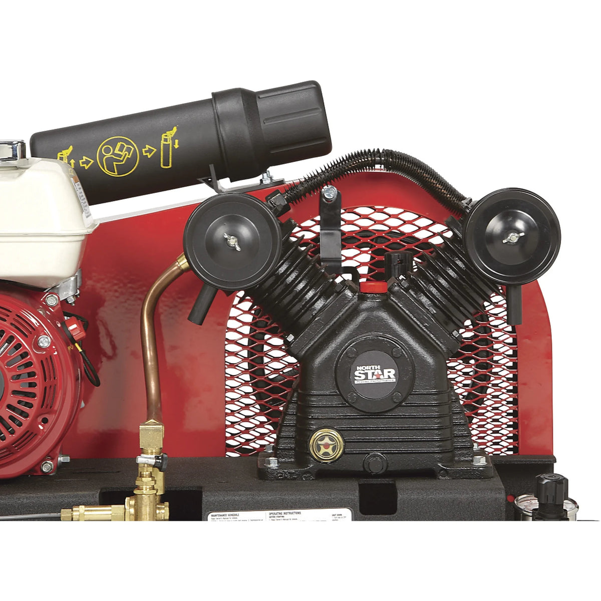NorthStar Wheelbarrow Air Compressor, Gas-Powered Honda GX160 OHV Engine, 8-Gallon Twin Tank, 13.7 CFM @ 90 PSI