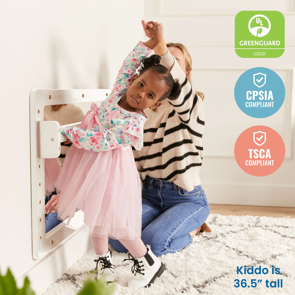 ECR4Kids Wall-Mounted Coordination Mirror, Natural