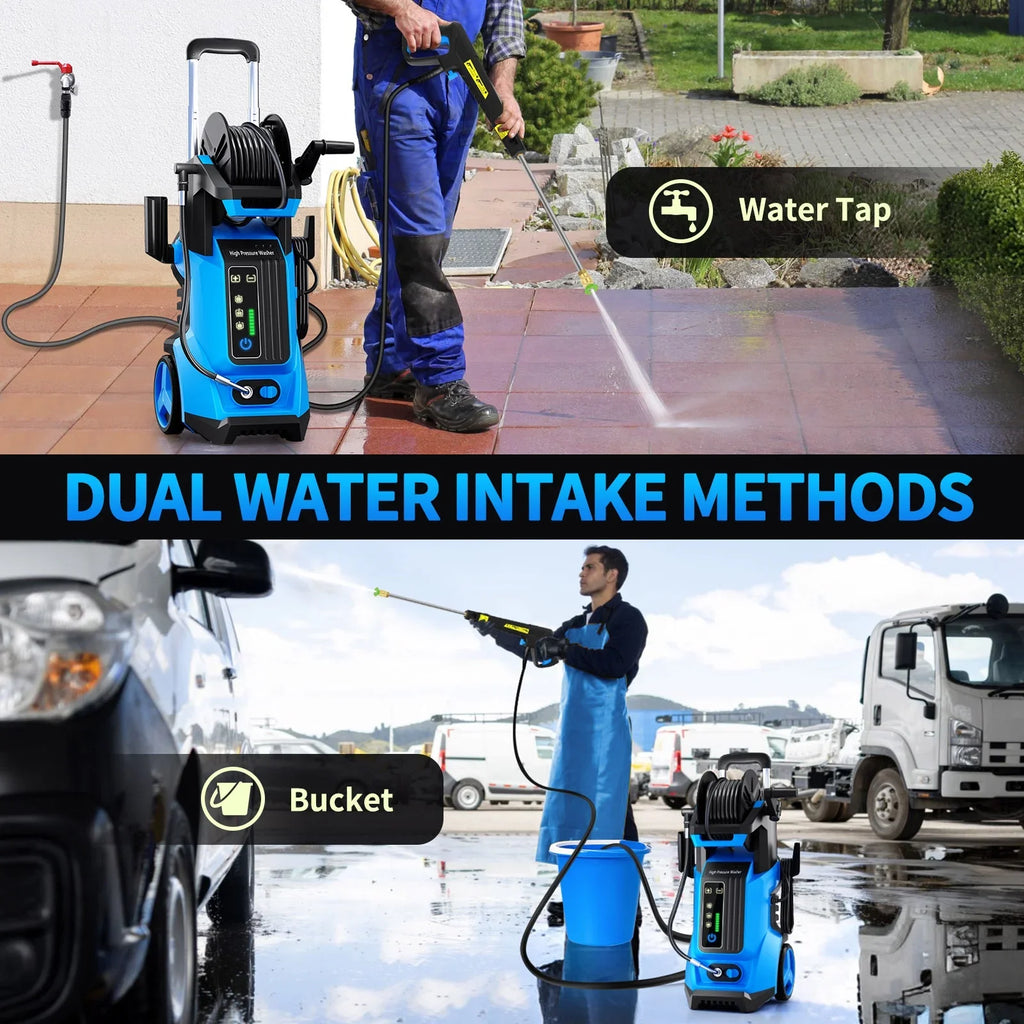 SUGIFT Electric Pressure Washer 4500PSI-Max 3.2GPM with Touch Screen Adjustable Pressure and 5 Nozzles Power Washer Cleaning for Patio,Blue