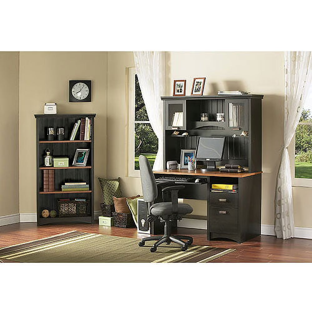 Gascony 4-Shelf Bookcase-Rubbed Black-South Shore