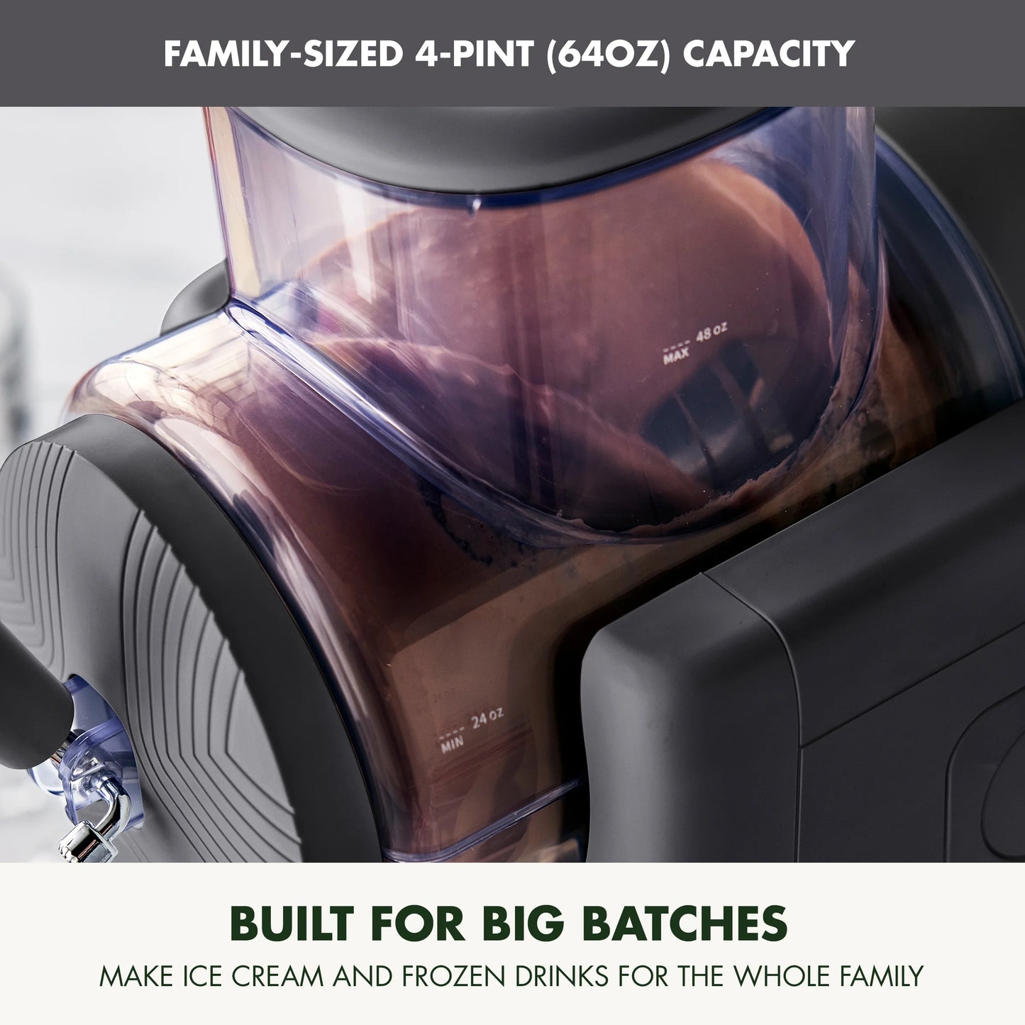 GreenPan Frost 6 Mode, Ice Cream, Frozen Drink, Slushie & Milk Shake Maker, No Freezer Needed, Easy Clean Parts, Gray