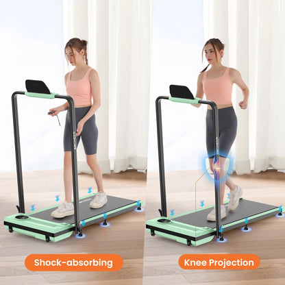 ANCHEER Portable Folding Walking Pad 300lb, 7.5 MPH Under Desk Treadmill with Remote Control & LED Display,2 in 1 Walking Pad Treadmill for Home/Office/Exercise(Pink)
