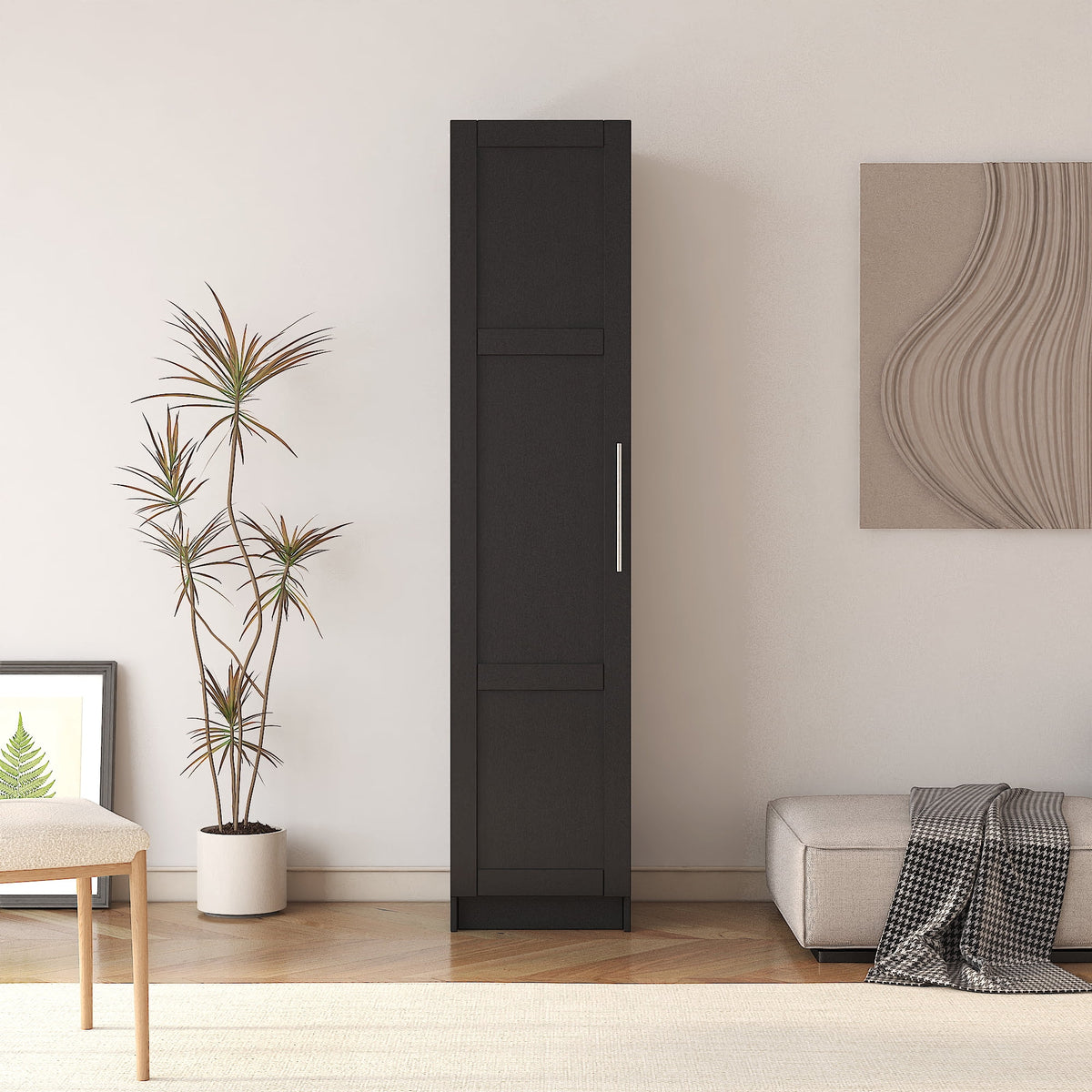 Slim Tall Storage Cabinet,Pantry Cabinet with Doors Shelves Small Space for Kitchen Living Room Bathroom
