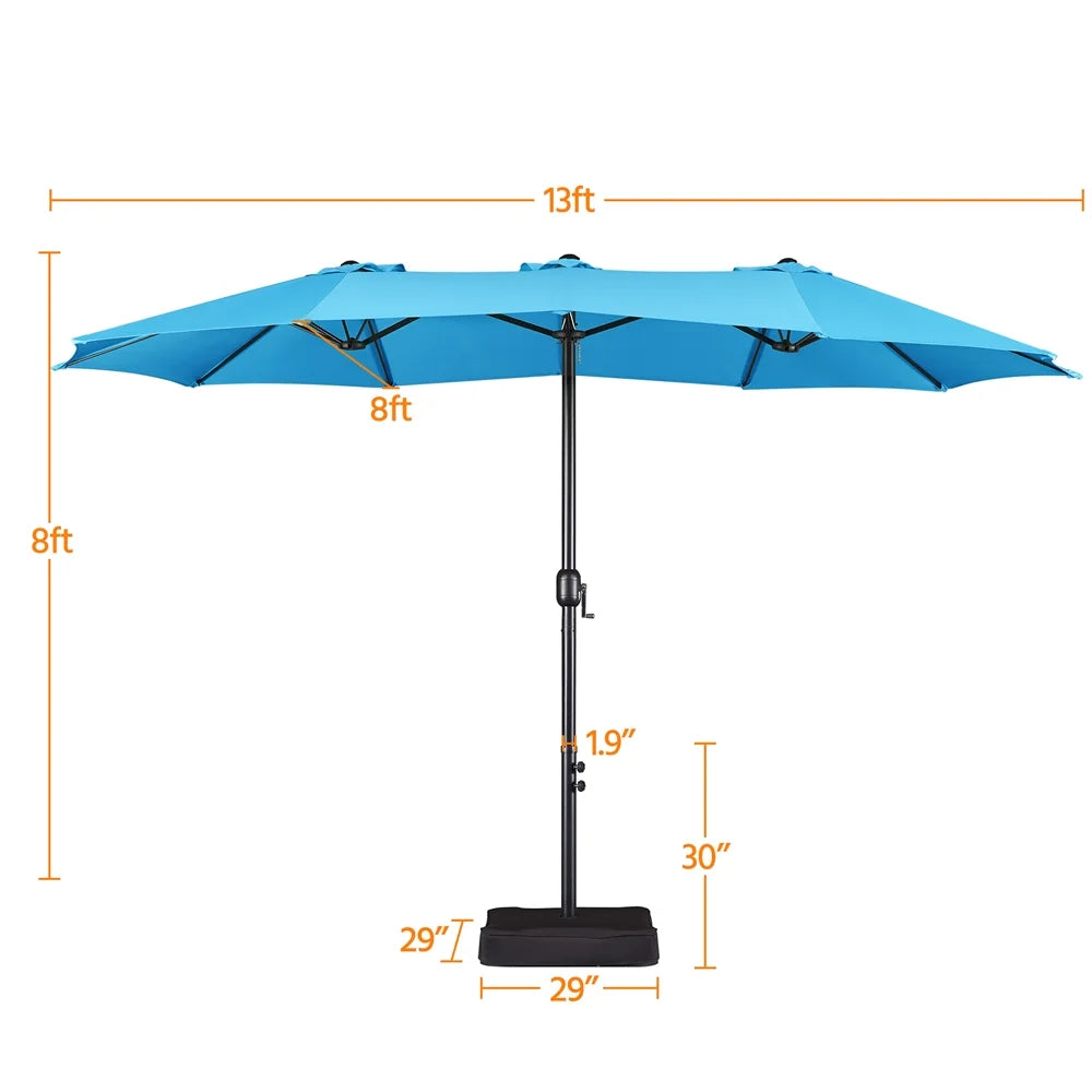 Topeakmart 13ft Patio Parasol Canopy with Crank, Tan