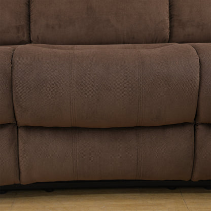 Aukfa 3-Piece Recliner Sofa Set, 6 Seat Sectional Couch with Cup Holders&Storage Console, Gray