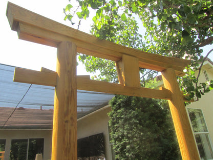 SamsGazebos Japanese Torii Gate Wooden Arbor, 106 Inch, Brown