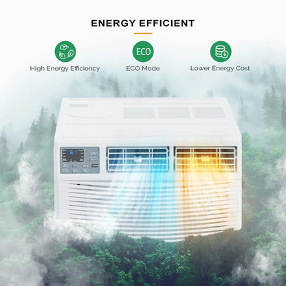 Matladin Window Air Conditioner with Heat, 8000 BTU Window AC Unit & Heater Combo with APP & Voice Smart Control, Timer Function & Easy Installation Kit, 115V/60Hz