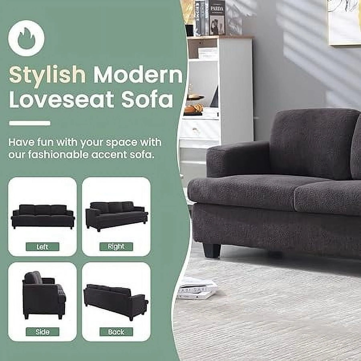 Techmilly Sofa,Comfort Modern Sofa,Extra Deep Seat,3 Seater,Living Room Apartment Lounge Sofa, Corduroy