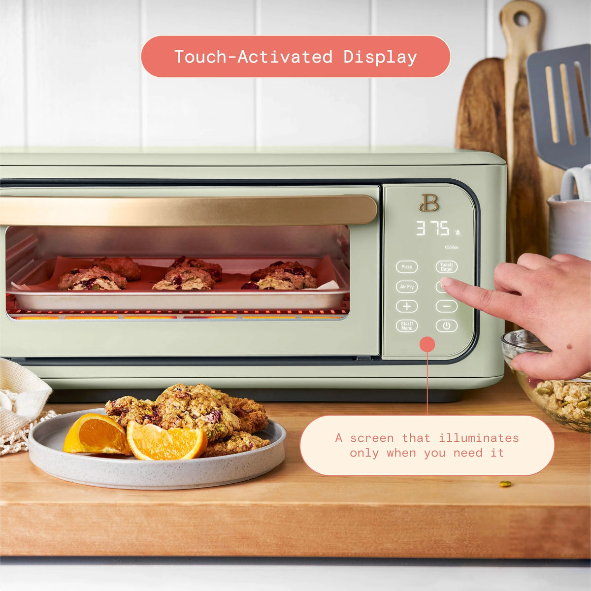 Beautiful Infrared Air Fryer Toaster Oven, 9-Slice, 1800 W, White Icing by Drew Barrymore